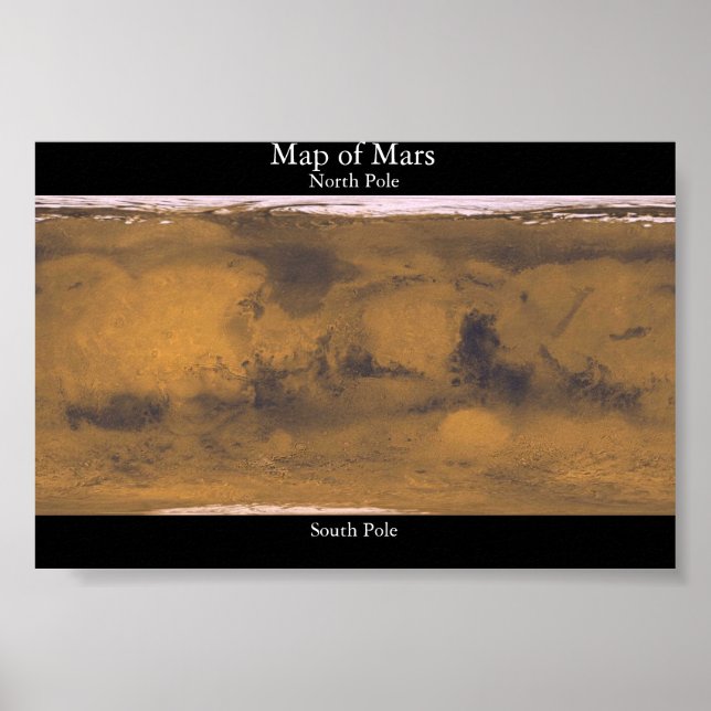 Map of Mars Poster (Front)