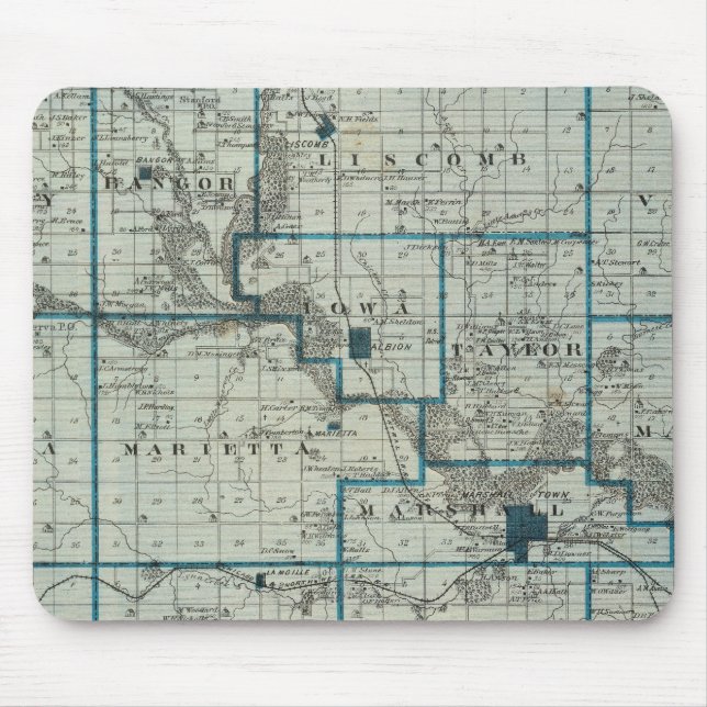 Map of Marshall County, State of Iowa Mouse Pad (Front)