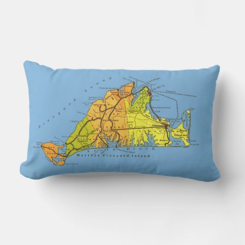 Map of Marthas Vineyard Lumbar Pillow