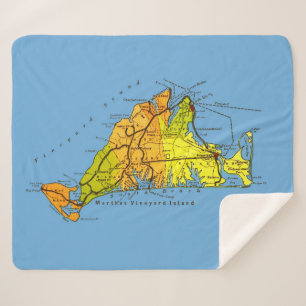 Map of Martha’s Vineyard Sherpa Blanket