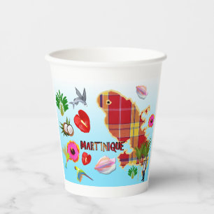 Map of Martinique Paper Cups