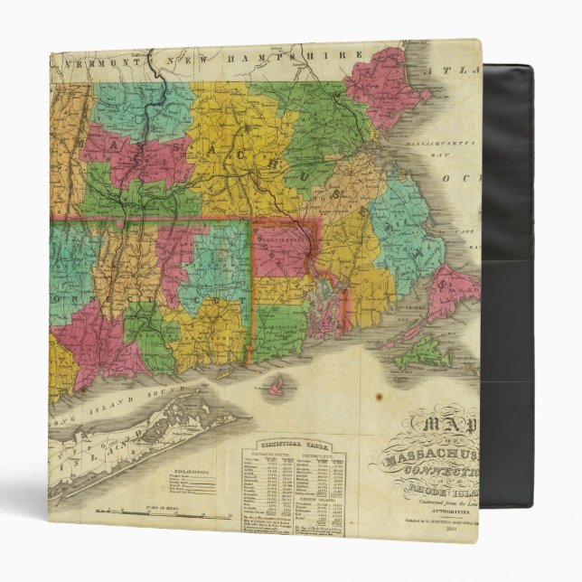 Map of Massachusetts and Connecticut Binder (Front/Inside)