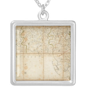 Map Of Massachusetts Silver Plated Necklace