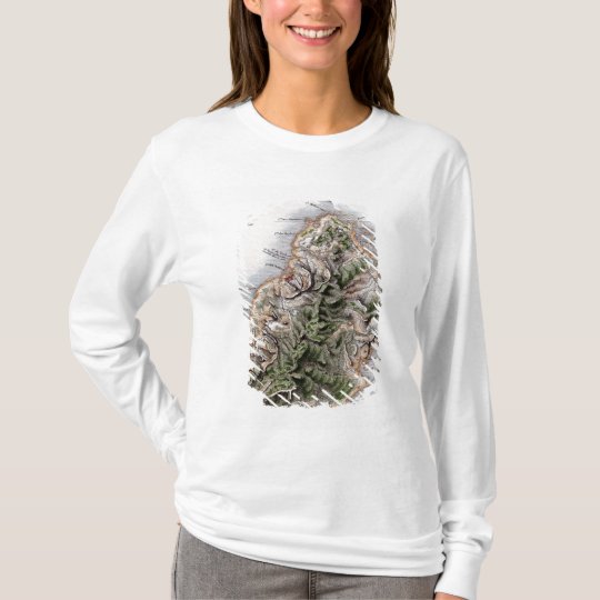 Map of Mauritius, illustration 'Paul et Virginie' T-Shirt