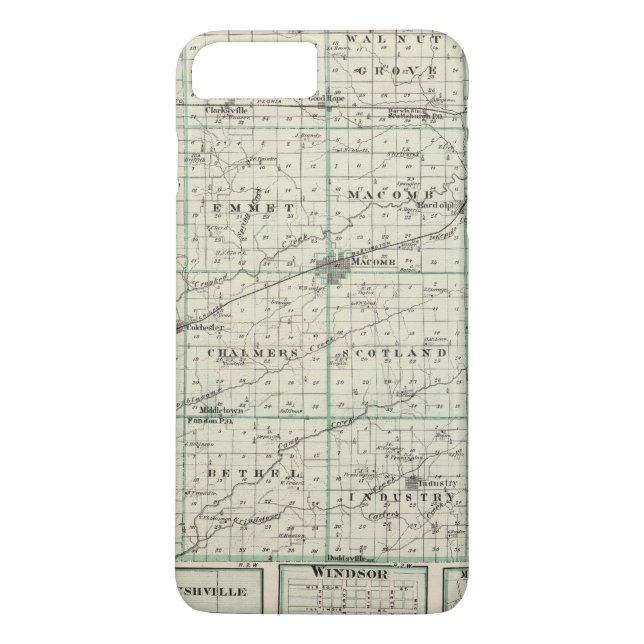 Map of McDonough County, Rushville Case-Mate iPhone Case (Back)