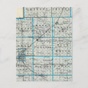Map of McLean County and Le Roy Postcard
