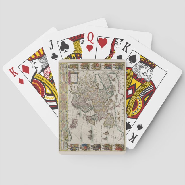 Map of Medieval Europe (by Willem Blaeu) Poker Cards (Back)