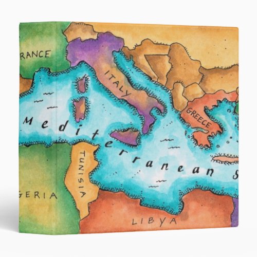 Map of Mediterranean Sea Binder