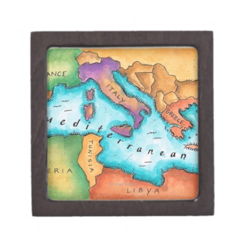 Map of Mediterranean Sea Gift Box