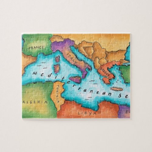 Map of Mediterranean Sea Jigsaw Puzzle
