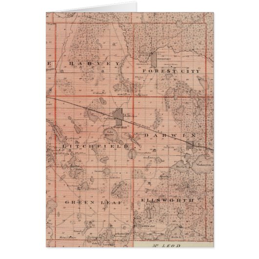 Map of Meeker County, Minnesota Cards (Front)