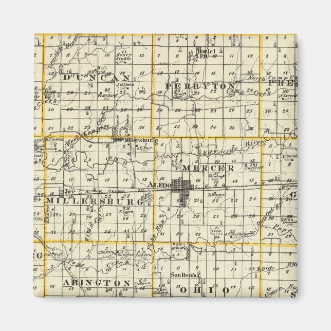 Map of Mercer County, Rock Island and Plano Magnet (Front)