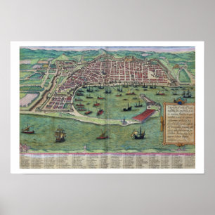 Map of Messina, from 'Civitates Orbis Terrarum' by Poster