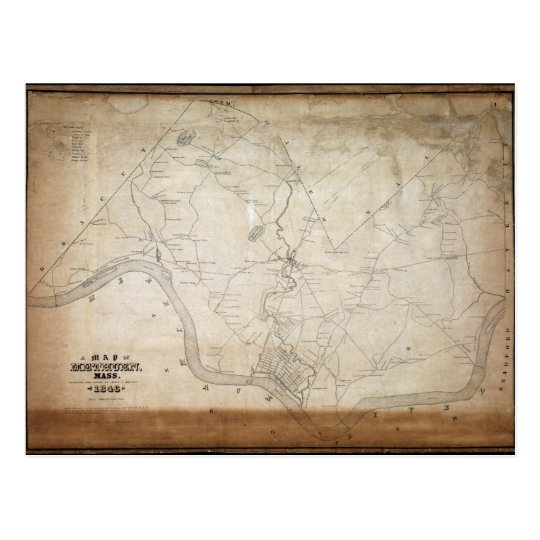 Map of Methuen Massachusetts in 1846 Postcard | Zazzle.com