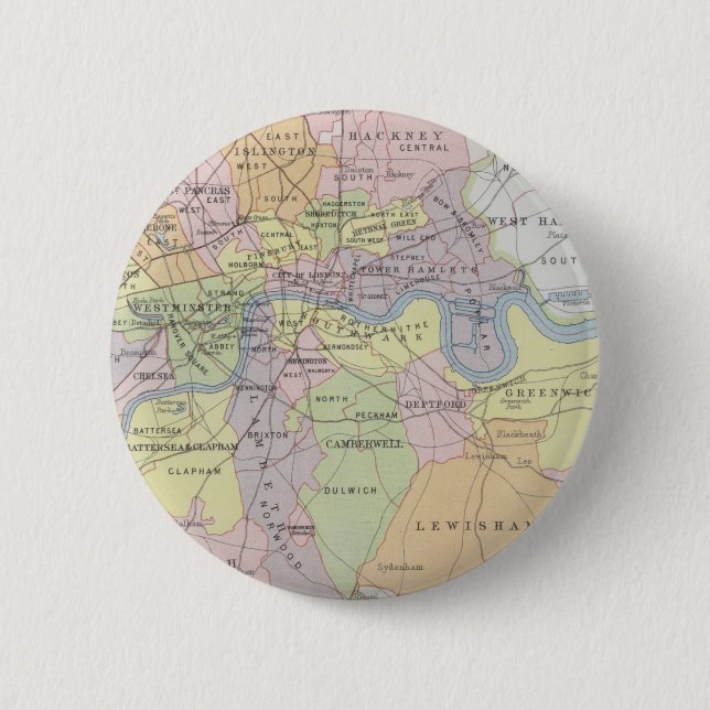 Map of Metropolitan Parliamentary Boroughs Button (Front)