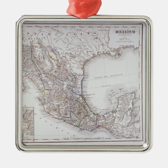 Map of Mexico 2 Metal Ornament