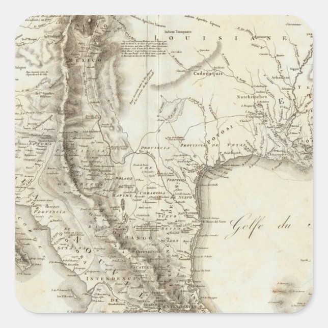 Map of Mexico and neighboring countries Square Sticker (Front)