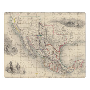 Map of Mexico, California and Texas Jigsaw Puzzle