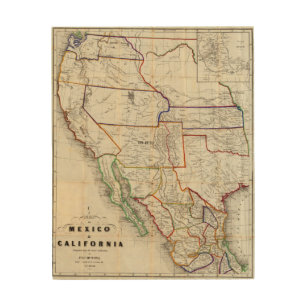 Map Of Mexico & California Wood Wall Decor