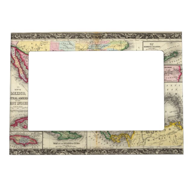 Map Of Mexico, Central America Magnetic Frame (Front)