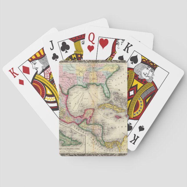 Map Of Mexico, Central America Poker Cards (Back)