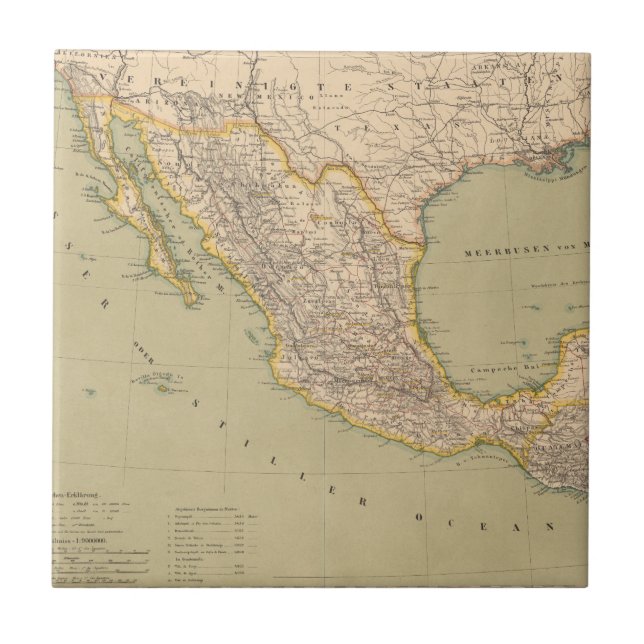 Map of Mexico Ceramic Tile (Front)