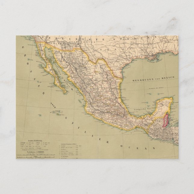 Map of Mexico Postcard (Front)