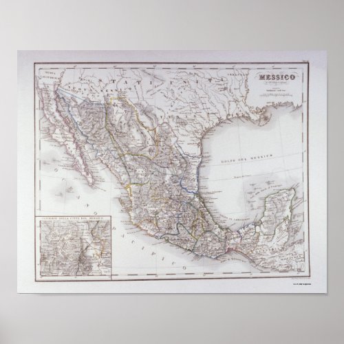Map of Mexico Poster