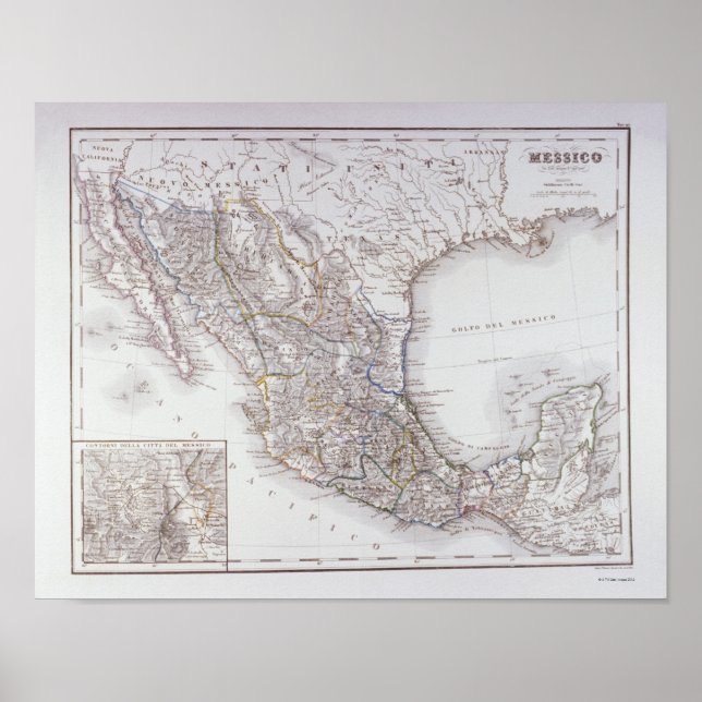 Map of Mexico Poster (Front)