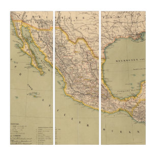 Map of Mexico Triptych
