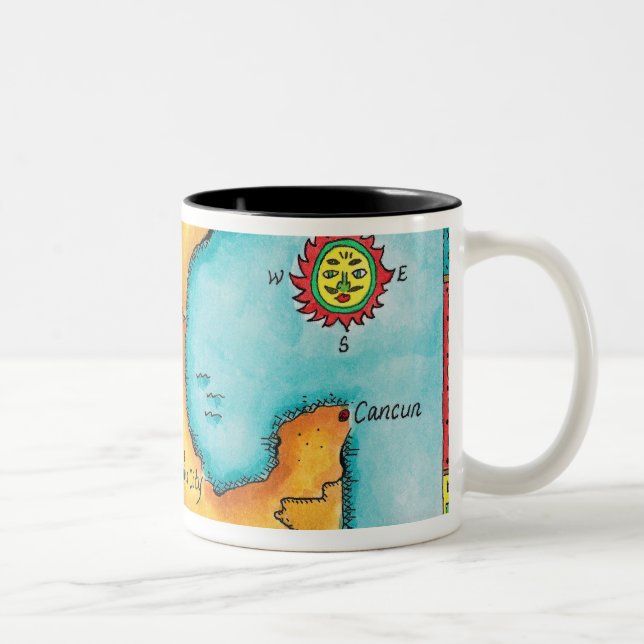 Map of Mexico Two-Tone Coffee Mug (Right)