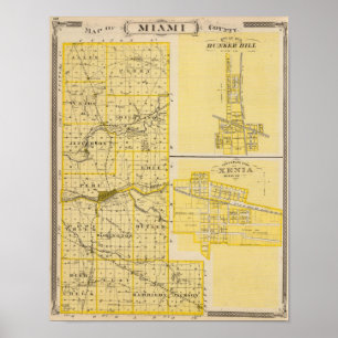 Map of Miami County Poster