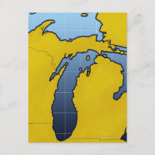 Map of Michigan 2 Postcard