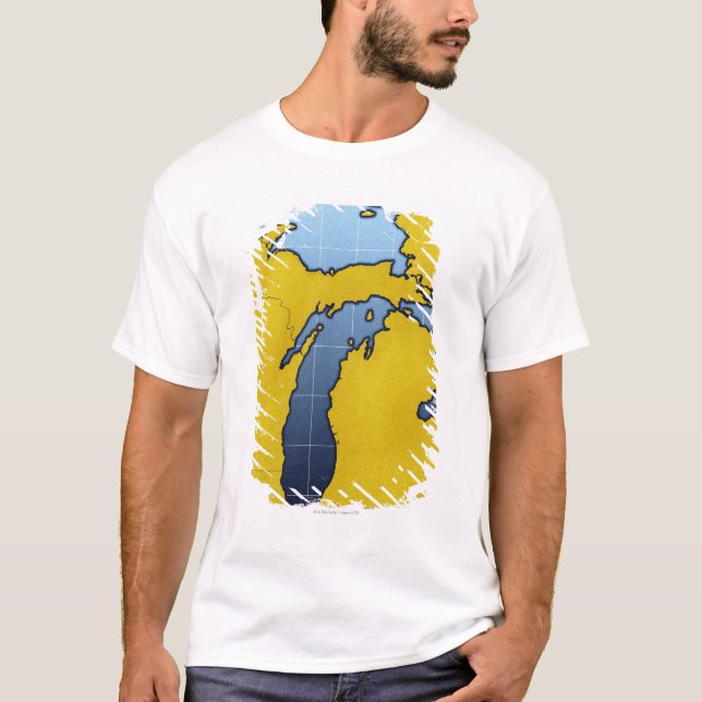 Map of Michigan 2 T-Shirt (Front)