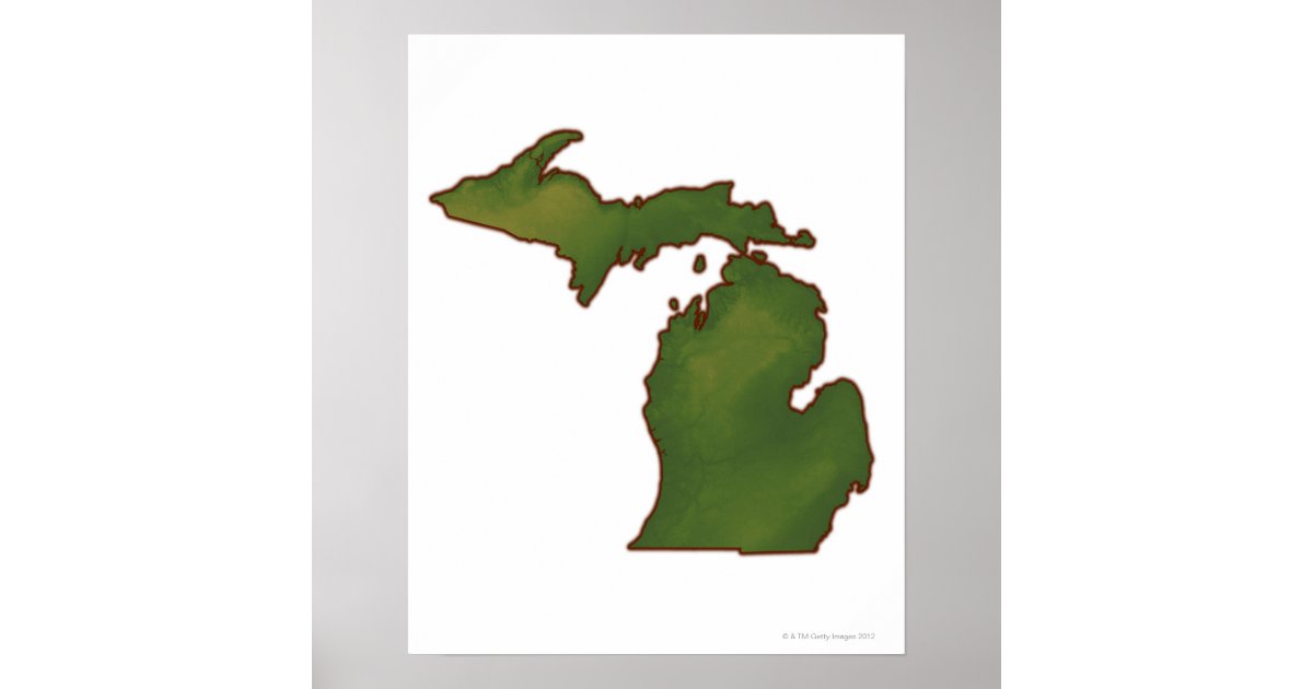 Map of Michigan 4 Poster | Zazzle