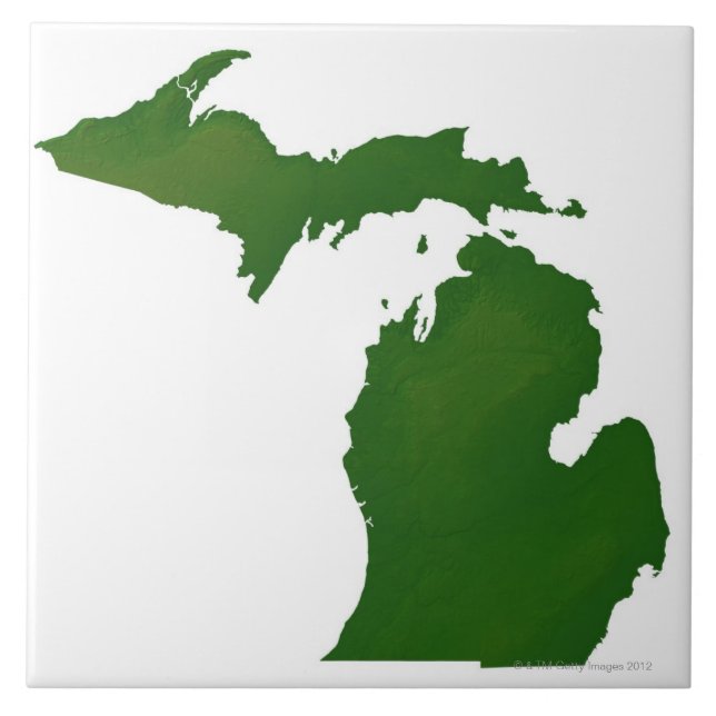 Map of Michigan Ceramic Tile (Front)