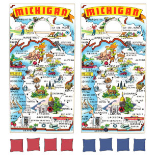 Map of Michigan  Cornhole Set