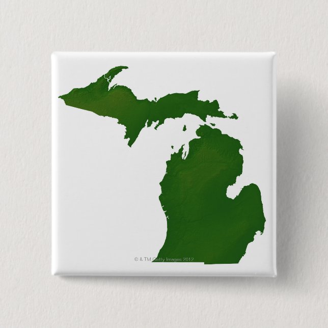 Map of Michigan Pinback Button (Front)
