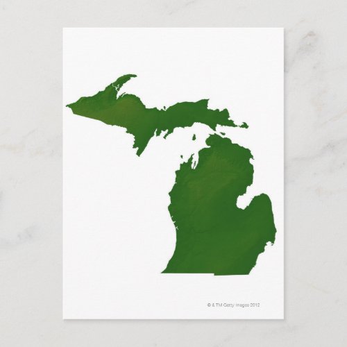 Map of Michigan Postcard