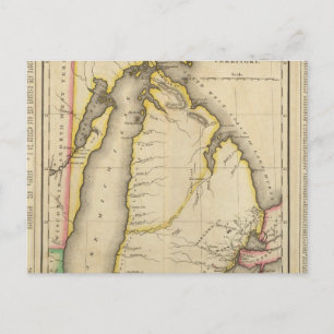 Map Of Michigan Territory Postcard