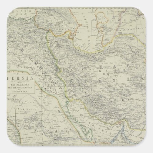 Map of Middle East Square Sticker