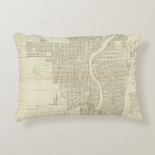 Map of Milwaukee Decorative Pillow