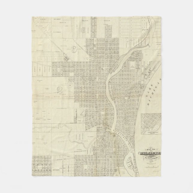 Map of Milwaukee Fleece Blanket (Front)