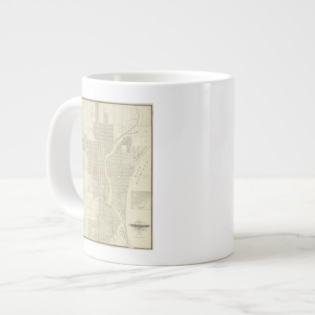 Map of Milwaukee Large Coffee Mug (Front Left)