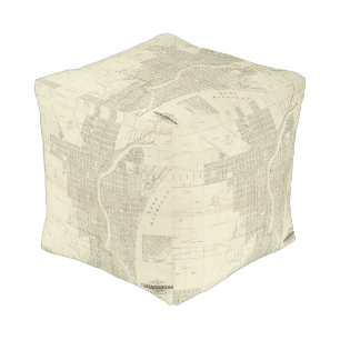 Map of Milwaukee Pouf