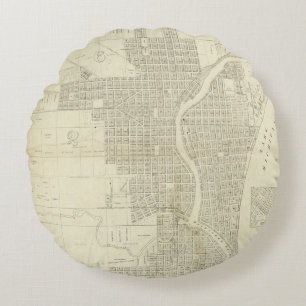 Map of Milwaukee Round Pillow