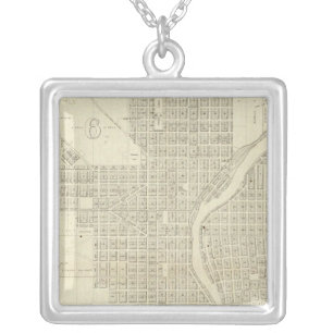 Map of Milwaukee Silver Plated Necklace
