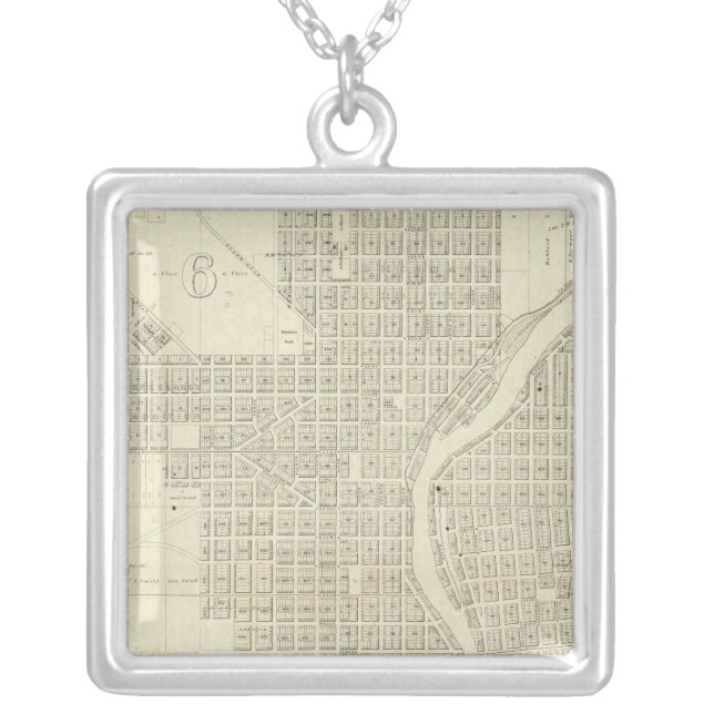 Map of Milwaukee Silver Plated Necklace (Front)