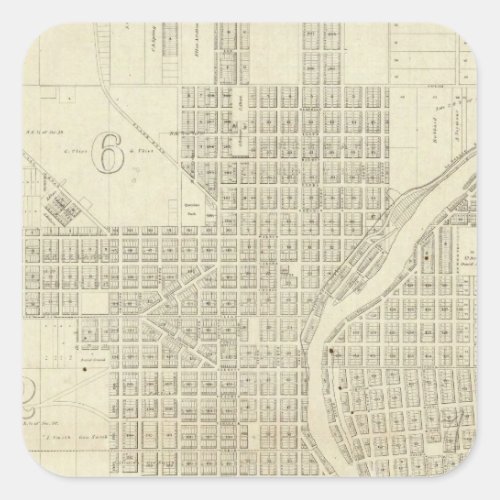 Map of Milwaukee Square Sticker