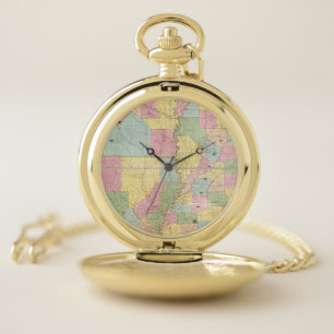 Map of Mississippi, Louisiana & Arkansas Pocket Watch